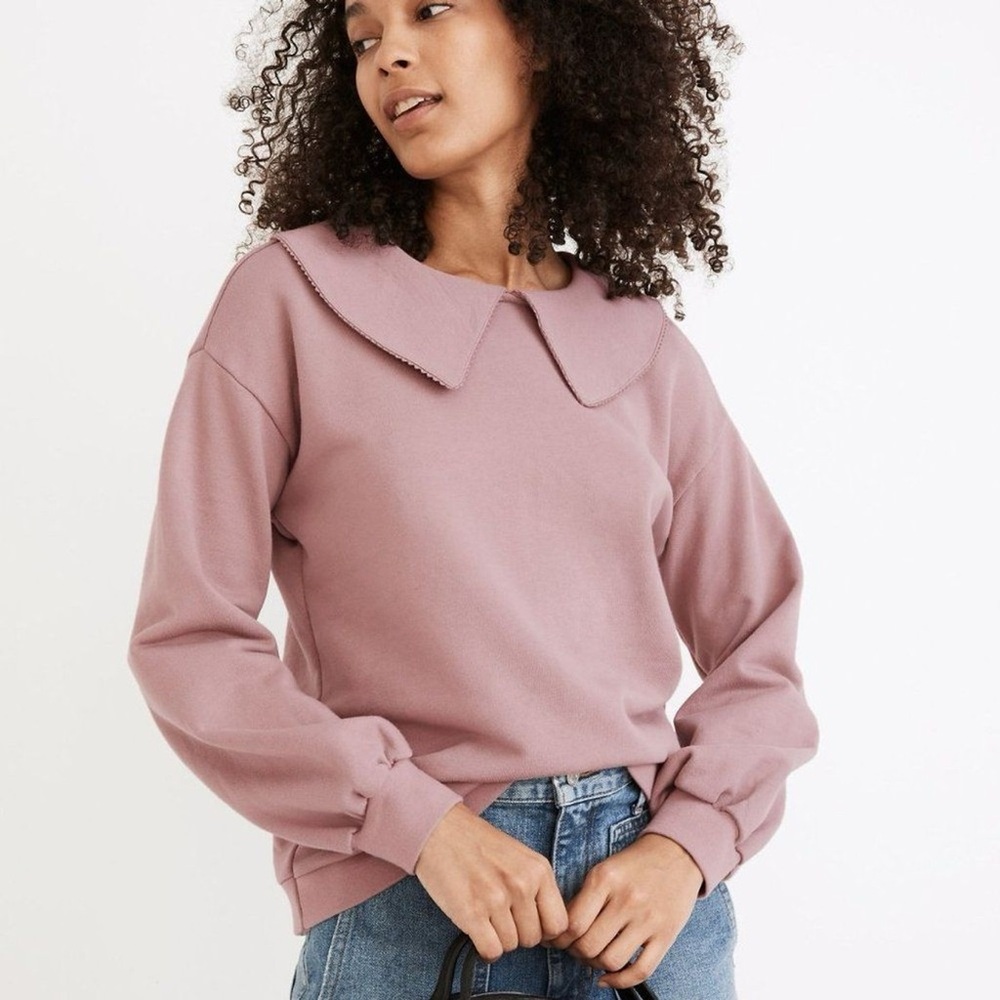 Madewell Mauve Collared Sweatshirt